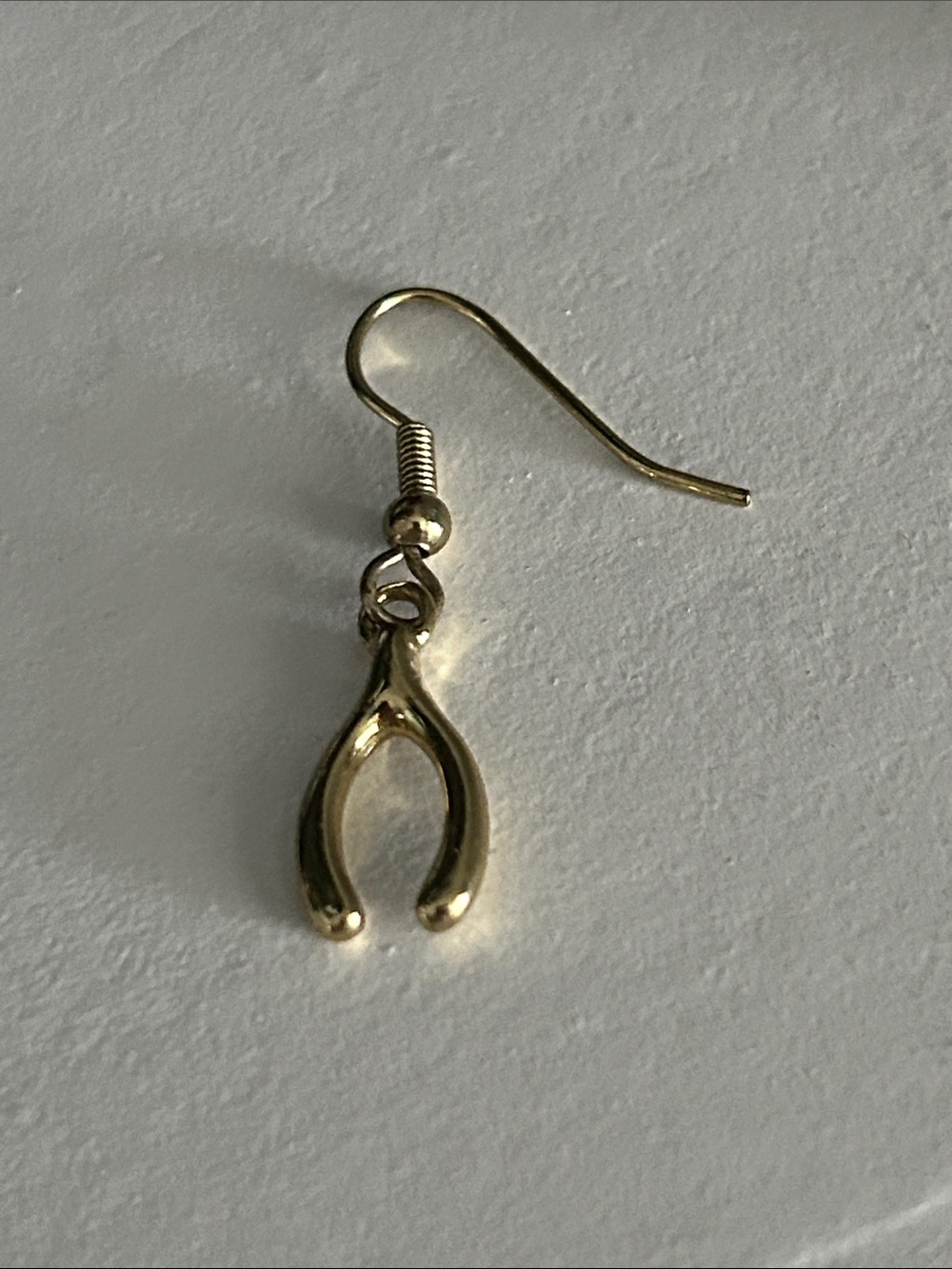 Gold-Tone Wishbone Drop Earring - Picture 5 of 6
